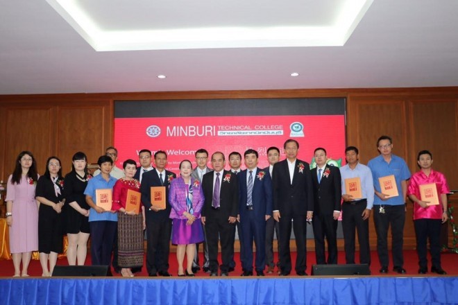 Opening the Languages and Thailand-China Vocational Education Center with the cooperation between Minburi Technical College, Institute of Vocational, Education Bangkok, Thailand; and, Xingtai Polytechnic College, China